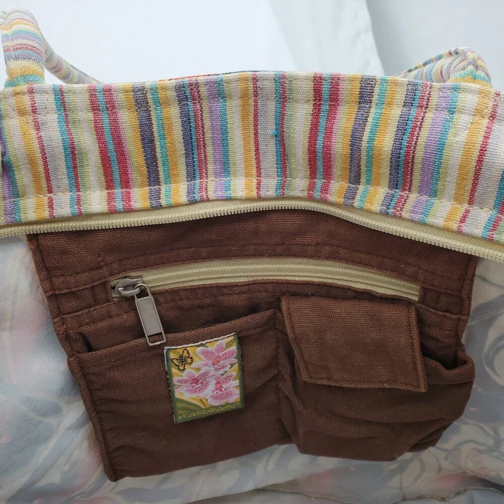 Vintage Karwan Hawaiian Butterfly Canvas beach Tote - XL - Picture 5 of 11
